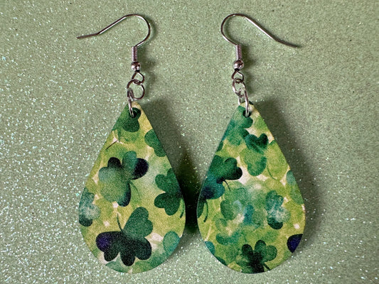 Four Leaf Clover Earrings: Laser Cut Acrylic Earrings, St. Patrick's Day, Green Earrings, Leprechaun, Irish, Best Gifts for Her/Him/Them