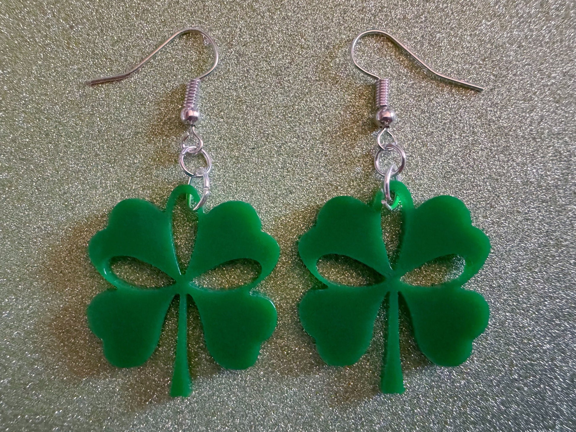 Four Leaf Clover Earrings: Laser Cut Acrylic Earrings, St. Patrick's Day, Green Earrings, Leprechaun, Irish, Best Gifts for Her/Him/Them