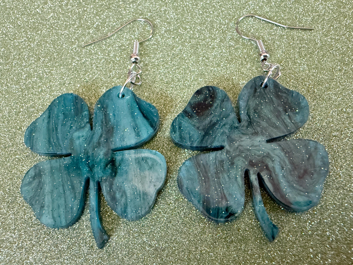 Four Leaf Clover Earrings: Laser Cut Acrylic Earrings, St. Patrick's Day, Green Earrings, Leprechaun, Irish, Best Gifts for Her/Him/Them