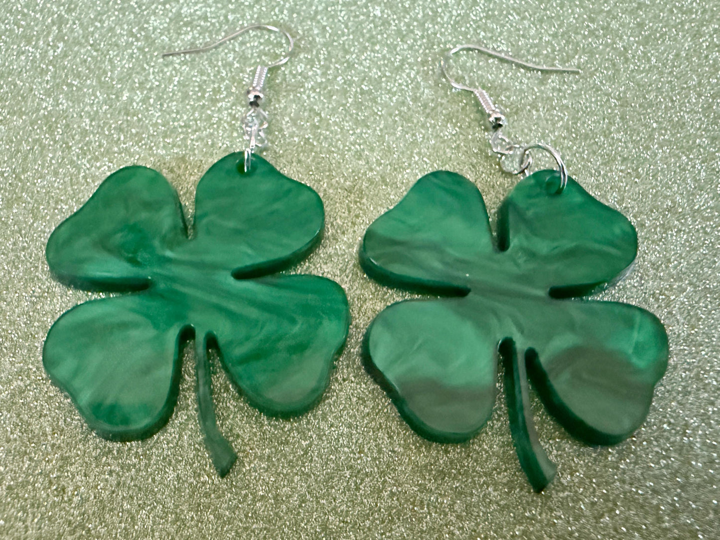 Four Leaf Clover Earrings: Laser Cut Acrylic Earrings, St. Patrick's Day, Green Earrings, Leprechaun, Irish, Best Gifts for Her/Him/Them