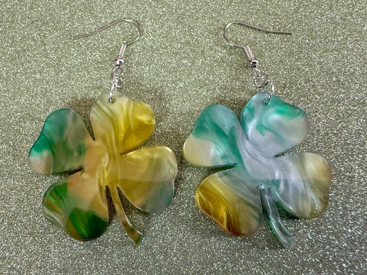 Four Leaf Clover Earrings: Laser Cut Acrylic Earrings, St. Patrick's Day, Green Earrings, Leprechaun, Irish, Best Gifts for Her/Him/Them