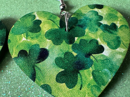 Four Leaf Clover Earrings: Laser Cut Acrylic Earrings, St. Patrick's Day, Green Earrings, Leprechaun, Irish, Best Gifts for Her/Him/Them