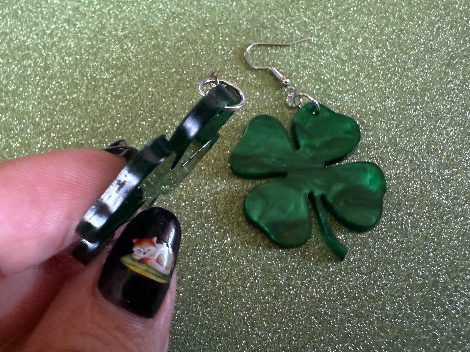 Four Leaf Clover Earrings: Laser Cut Acrylic Earrings, St. Patrick's Day, Green Earrings, Leprechaun, Irish, Best Gifts for Her/Him/Them