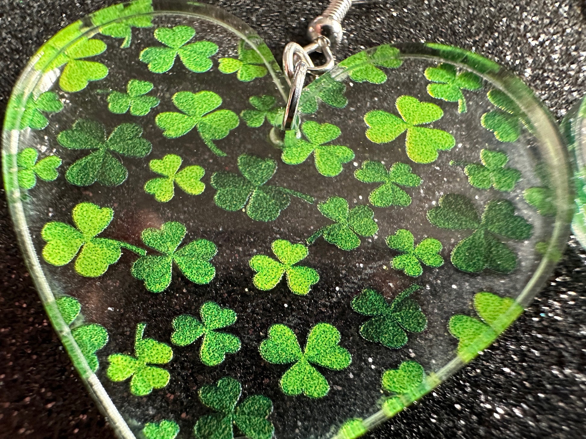Four Leaf Clover Earrings: Laser Cut Acrylic Earrings, St. Patrick's Day, Green Earrings, Leprechaun, Irish, Best Gifts for Her/Him/Them