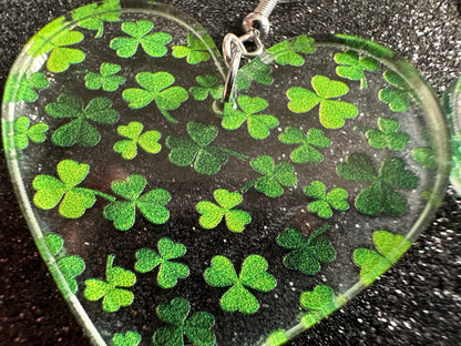 Four Leaf Clover Earrings: Laser Cut Acrylic Earrings, St. Patrick's Day, Green Earrings, Leprechaun, Irish, Best Gifts for Her/Him/Them