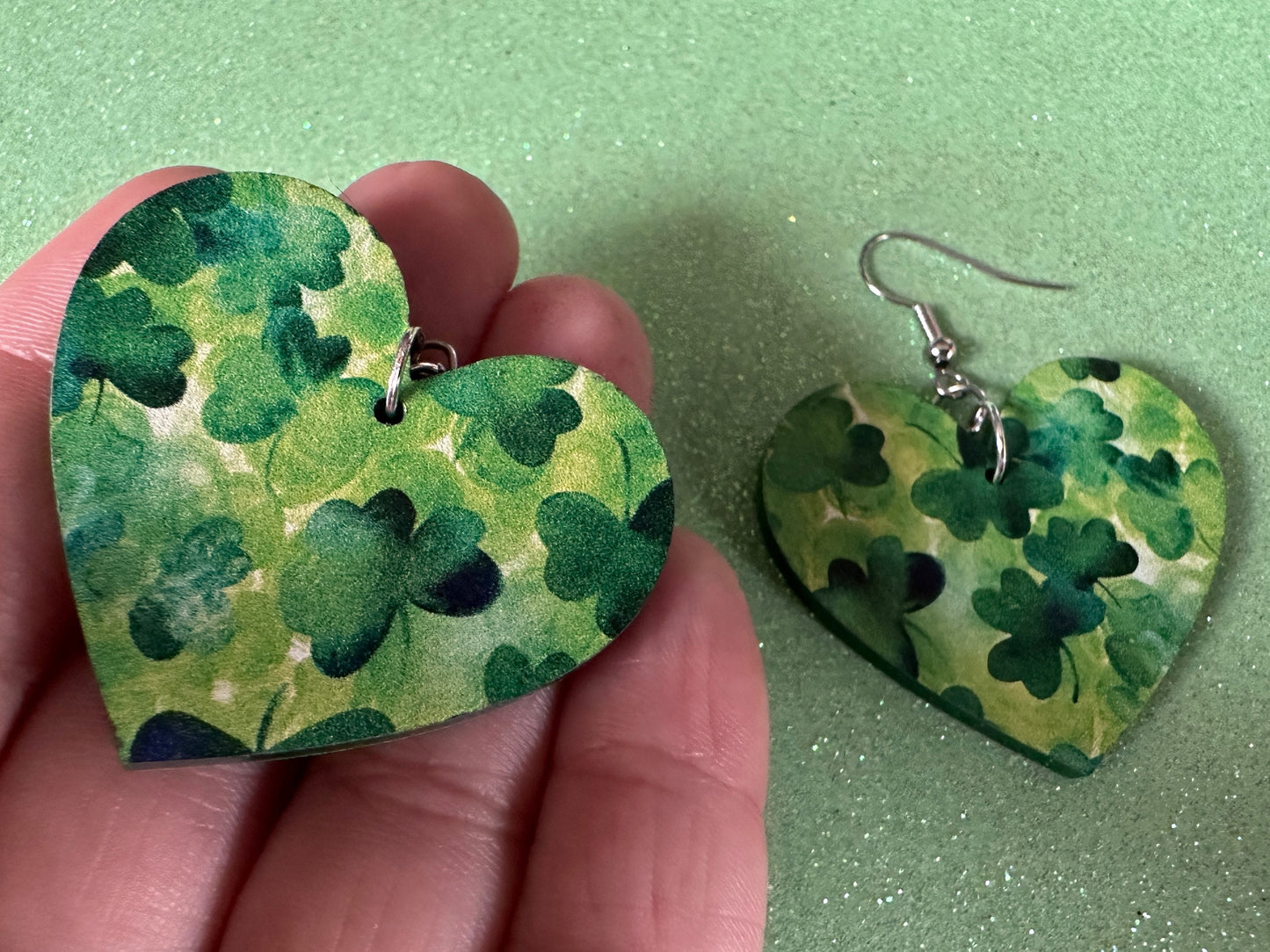 Four Leaf Clover Earrings: Laser Cut Acrylic Earrings, St. Patrick's Day, Green Earrings, Leprechaun, Irish, Best Gifts for Her/Him/Them