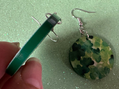 Four Leaf Clover Earrings: Laser Cut Acrylic Earrings, St. Patrick's Day, Green Earrings, Leprechaun, Irish, Best Gifts for Her/Him/Them