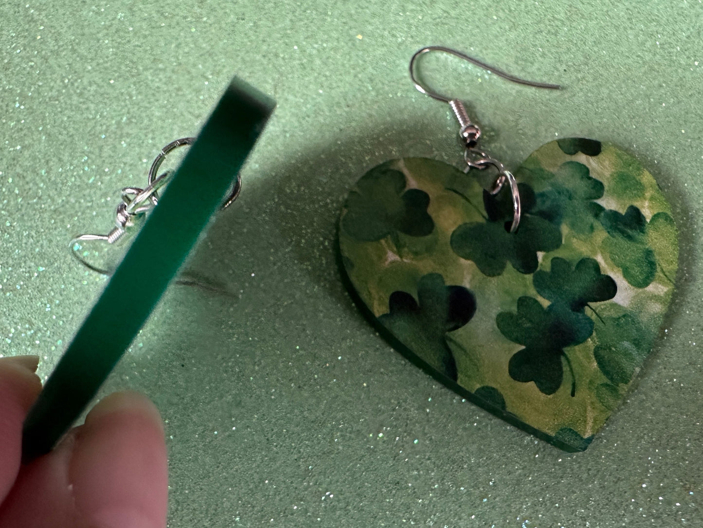 Four Leaf Clover Earrings: Laser Cut Acrylic Earrings, St. Patrick's Day, Green Earrings, Leprechaun, Irish, Best Gifts for Her/Him/Them
