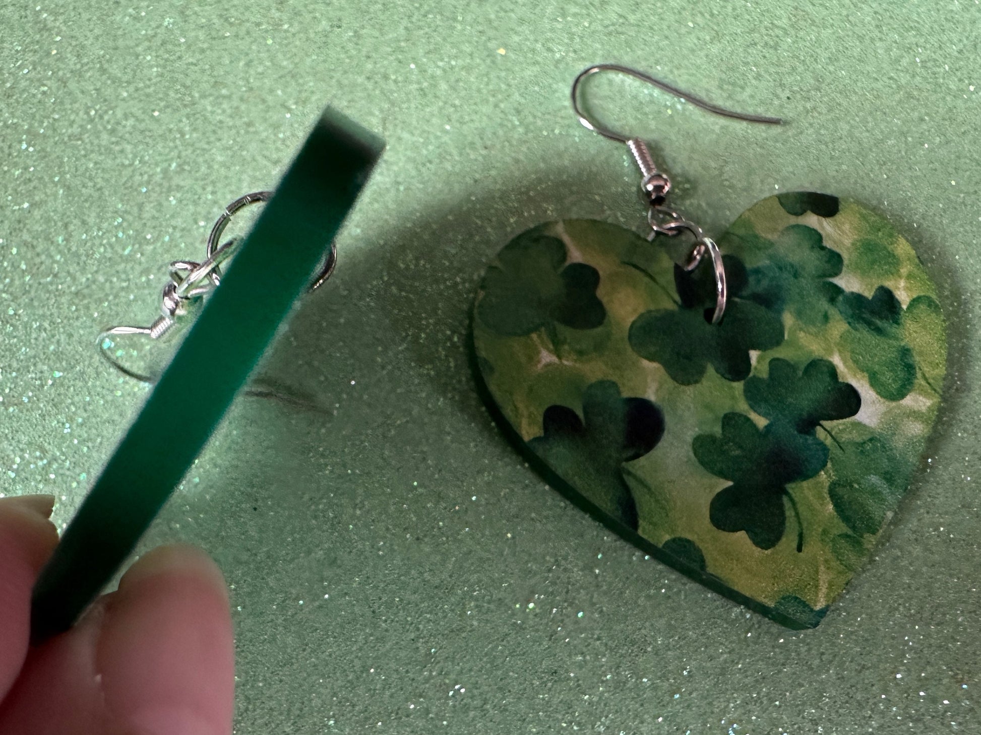 Four Leaf Clover Earrings: Laser Cut Acrylic Earrings, St. Patrick's Day, Green Earrings, Leprechaun, Irish, Best Gifts for Her/Him/Them