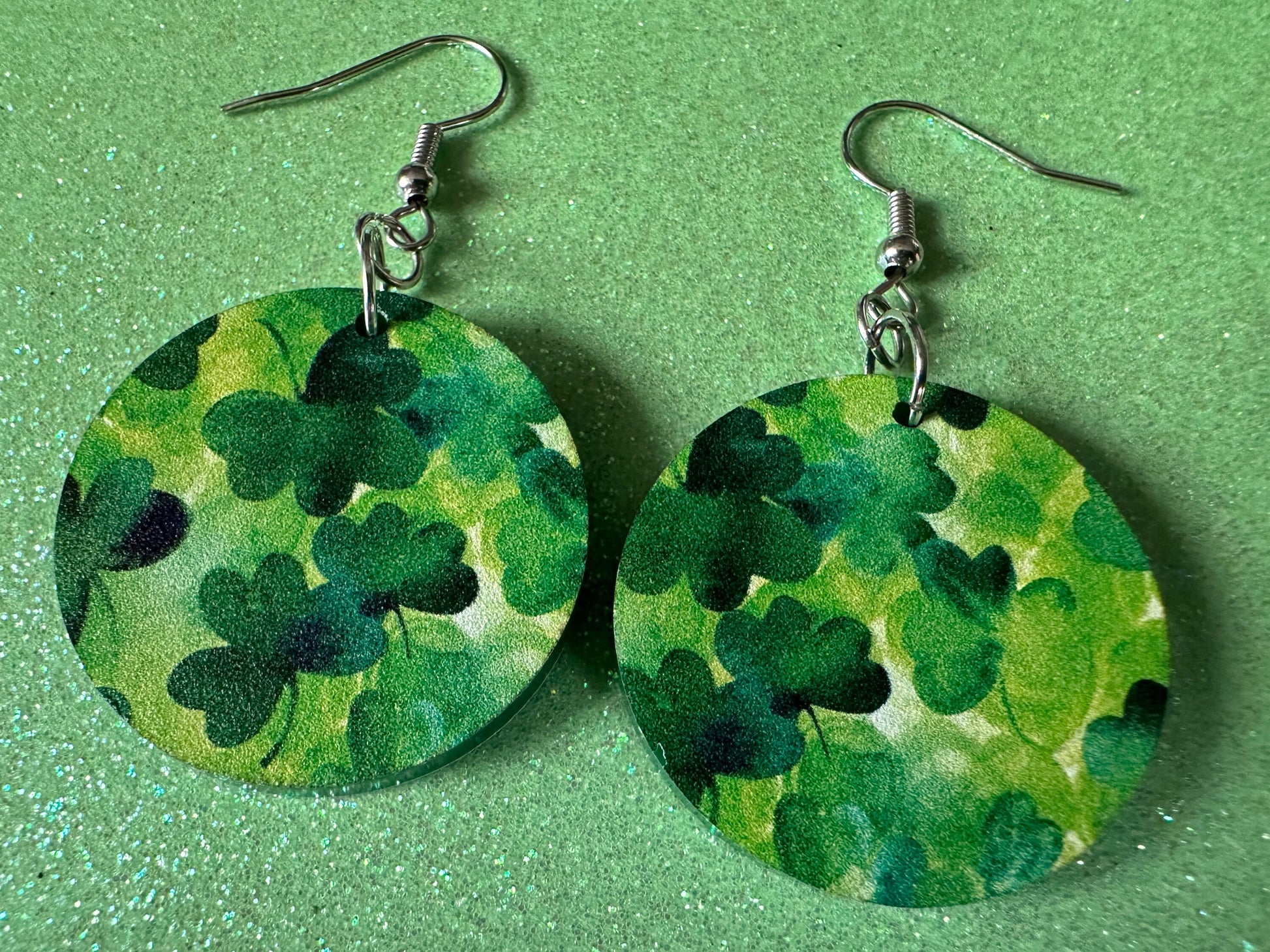 Four Leaf Clover Earrings: Laser Cut Acrylic Earrings, St. Patrick's Day, Green Earrings, Leprechaun, Irish, Best Gifts for Her/Him/Them