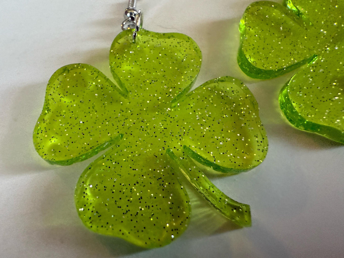 Four Leaf Clover Earrings: Laser Cut Acrylic Earrings, St. Patrick's Day, Green Earrings, Leprechaun, Irish, Best Gifts for Her/Him/Them