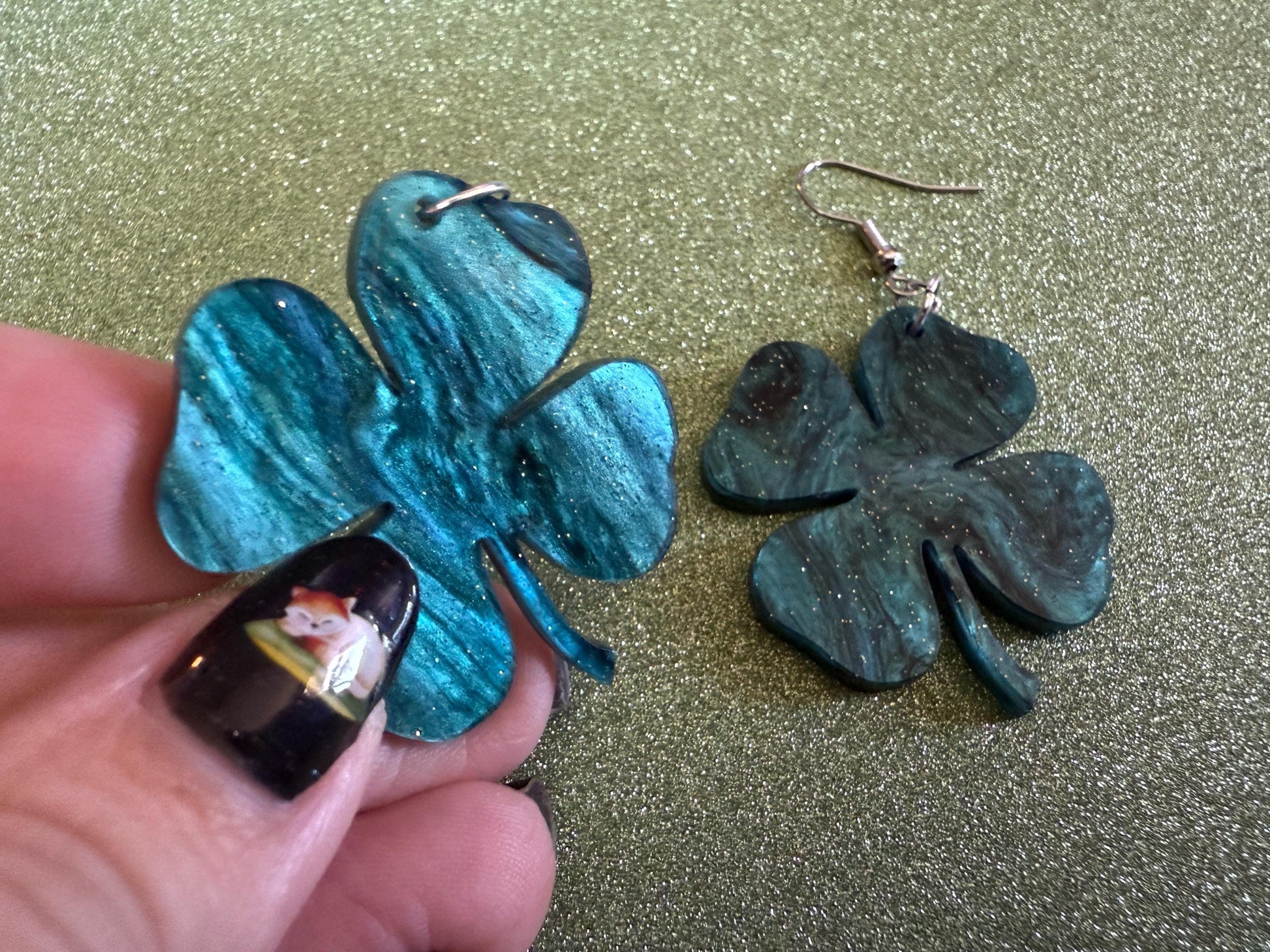 Four Leaf Clover Earrings: Laser Cut Acrylic Earrings, St. Patrick's Day, Green Earrings, Leprechaun, Irish, Best Gifts for Her/Him/Them
