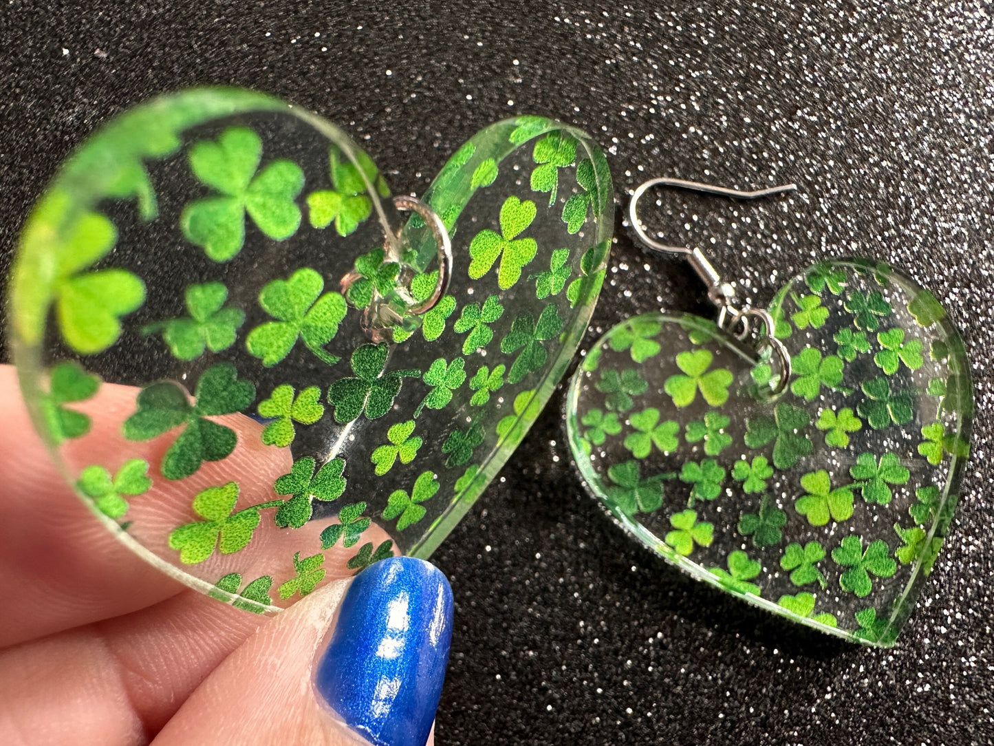 Four Leaf Clover Earrings: Laser Cut Acrylic Earrings, St. Patrick's Day, Green Earrings, Leprechaun, Irish, Best Gifts for Her/Him/Them