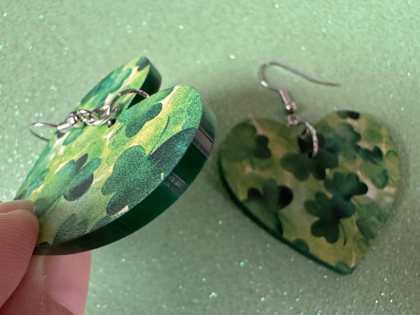 Four Leaf Clover Earrings: Laser Cut Acrylic Earrings, St. Patrick's Day, Green Earrings, Leprechaun, Irish, Best Gifts for Her/Him/Them