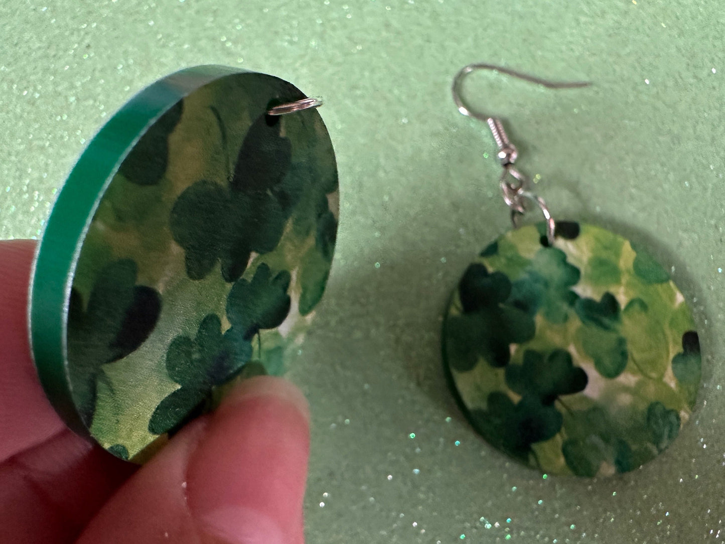 Four Leaf Clover Earrings: Laser Cut Acrylic Earrings, St. Patrick's Day, Green Earrings, Leprechaun, Irish, Best Gifts for Her/Him/Them