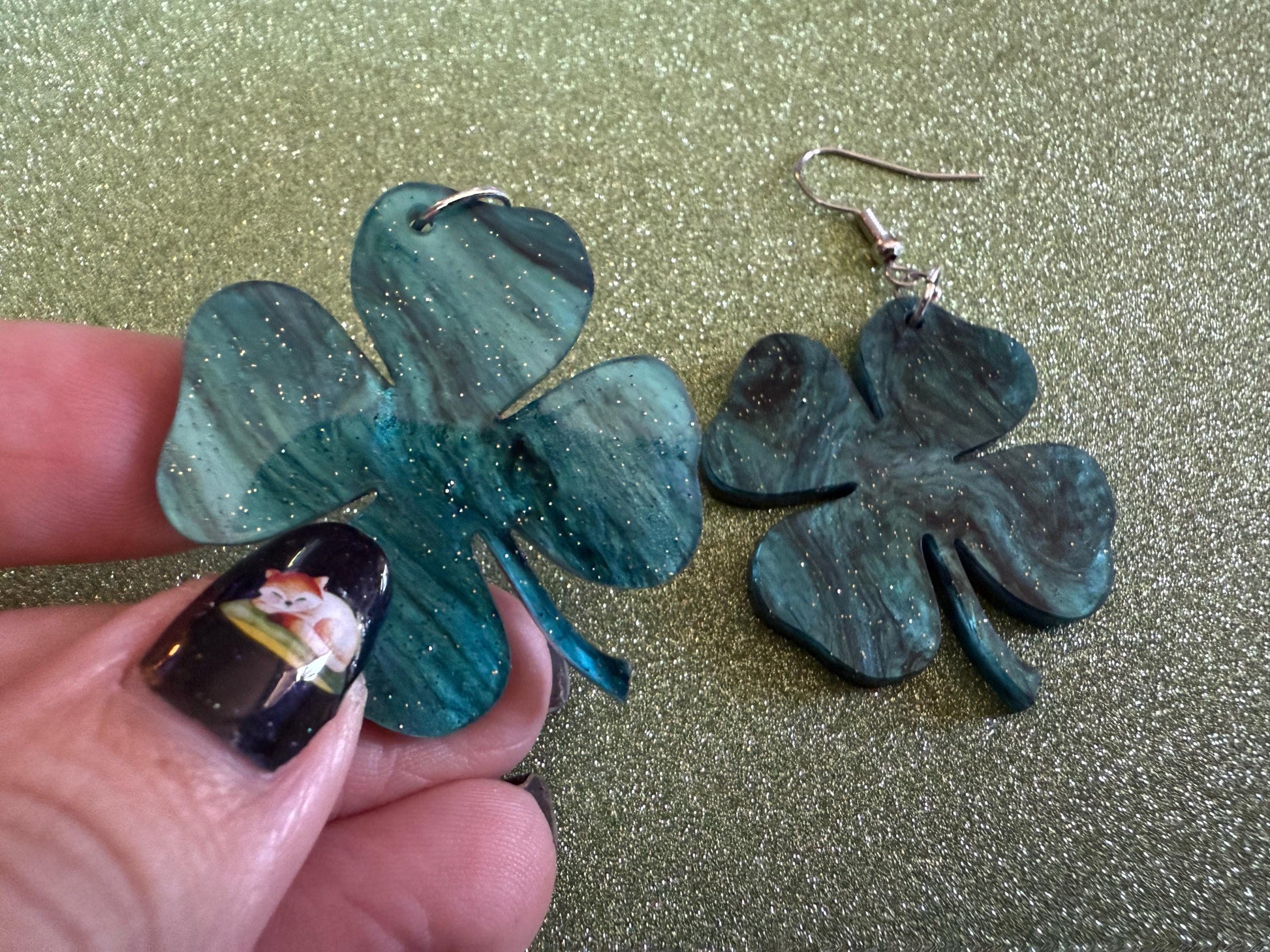 Four Leaf Clover Earrings: Laser Cut Acrylic Earrings, St. Patrick's Day, Green Earrings, Leprechaun, Irish, Best Gifts for Her/Him/Them