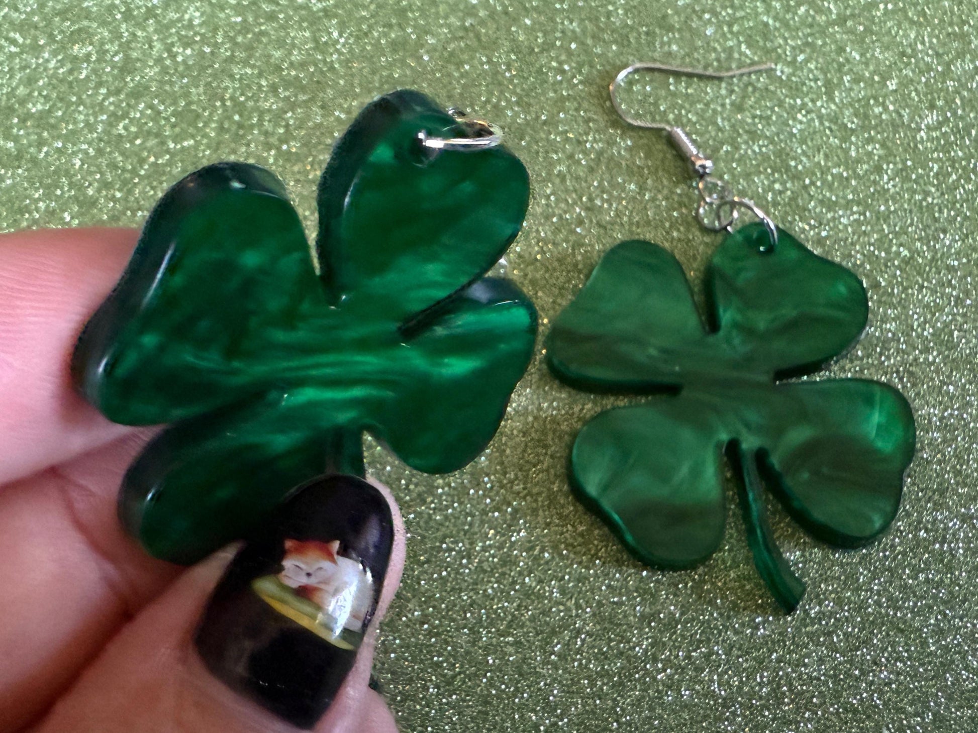 Four Leaf Clover Earrings: Laser Cut Acrylic Earrings, St. Patrick's Day, Green Earrings, Leprechaun, Irish, Best Gifts for Her/Him/Them