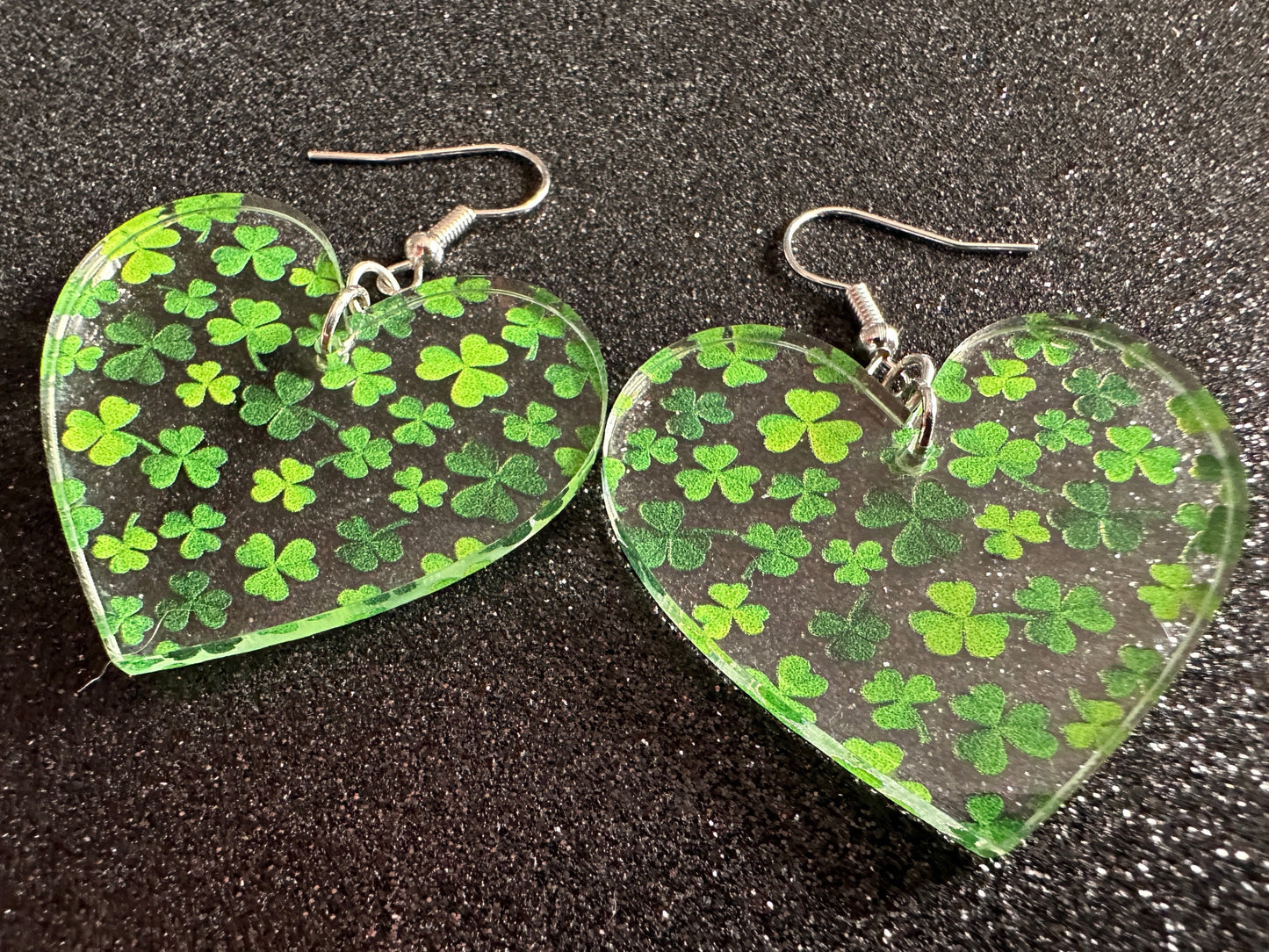 Four Leaf Clover Earrings: Laser Cut Acrylic Earrings, St. Patrick's Day, Green Earrings, Leprechaun, Irish, Best Gifts for Her/Him/Them
