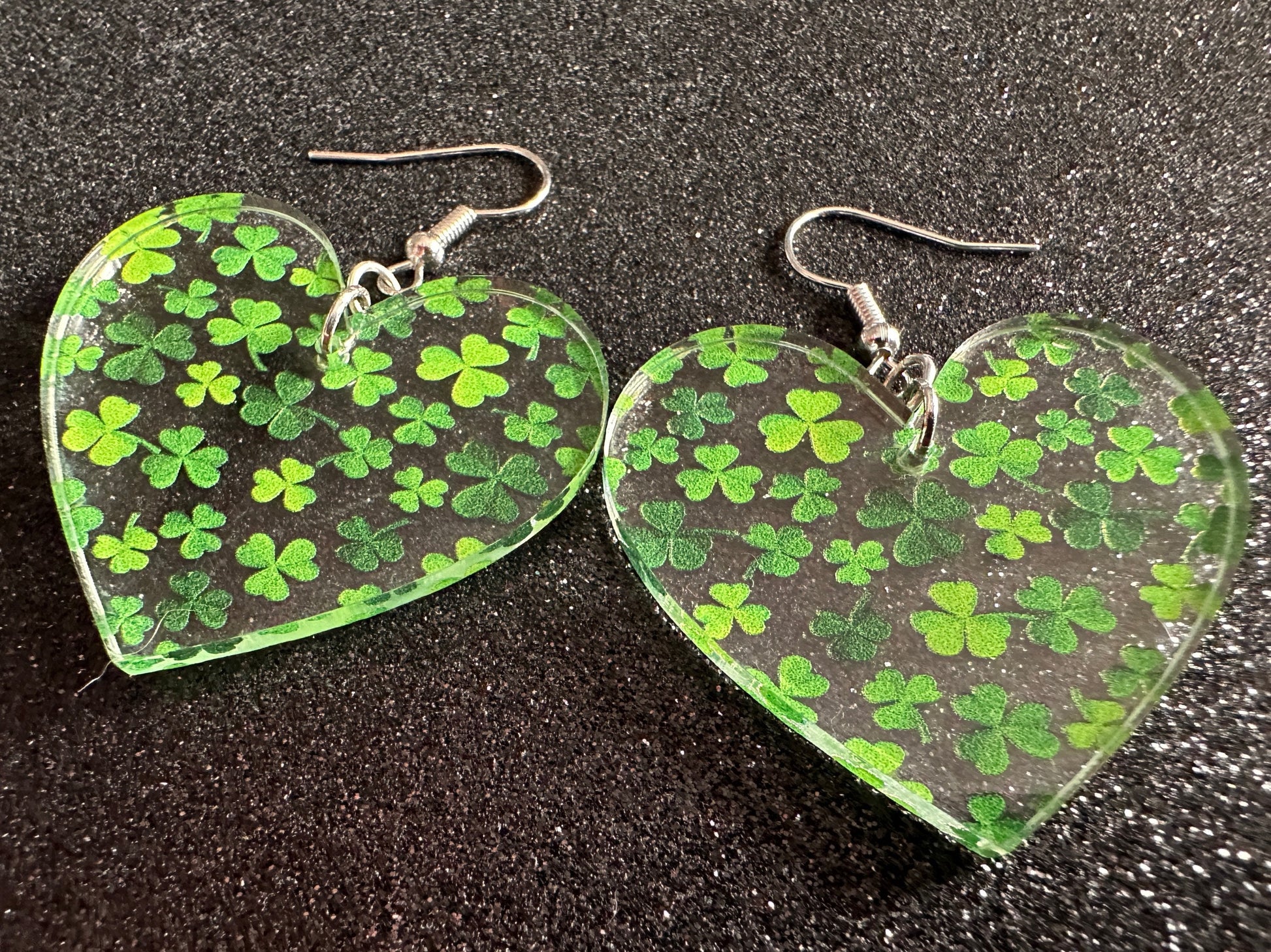 Four Leaf Clover Earrings: Laser Cut Acrylic Earrings, St. Patrick's Day, Green Earrings, Leprechaun, Irish, Best Gifts for Her/Him/Them