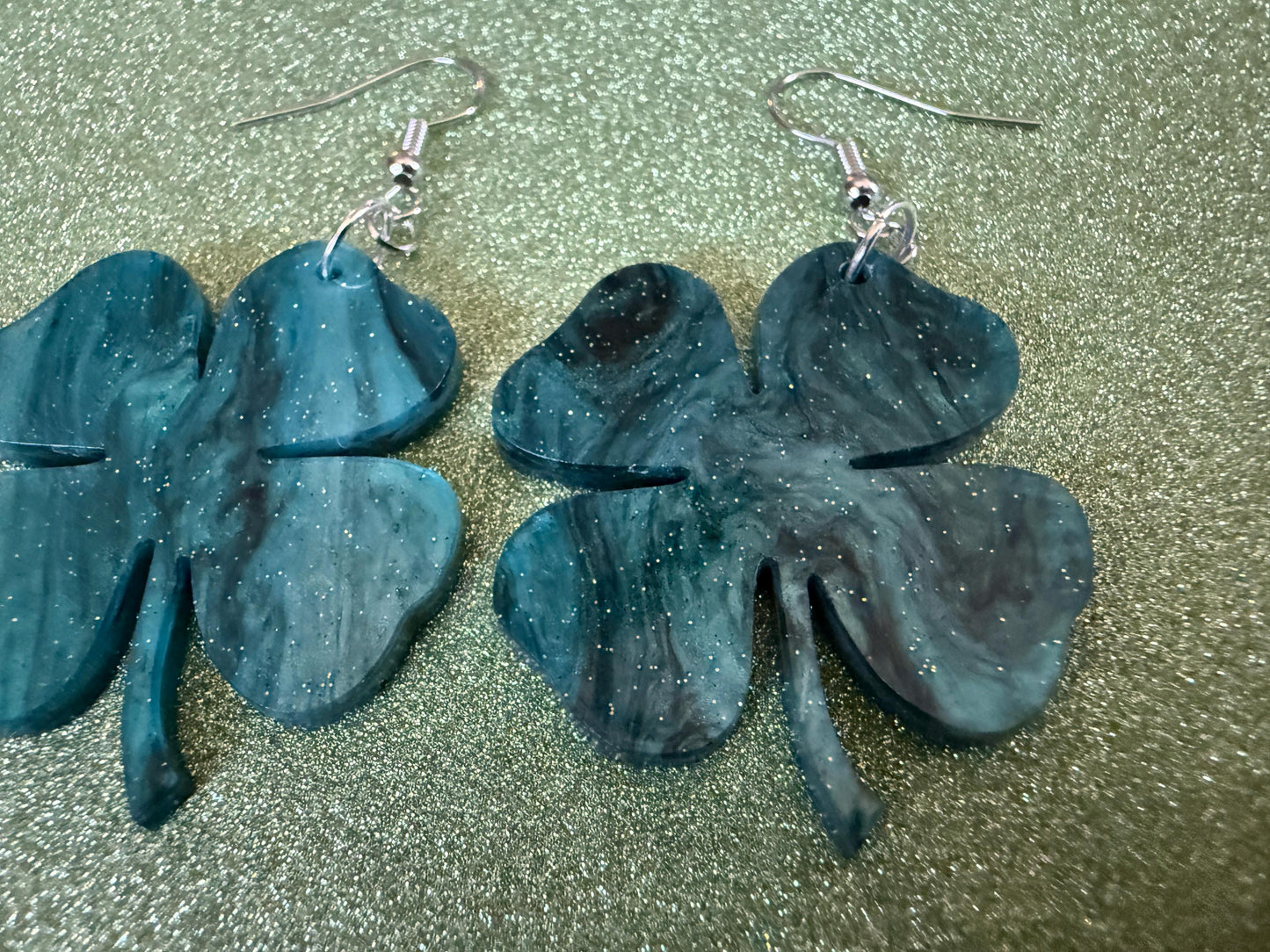 Four Leaf Clover Earrings: Laser Cut Acrylic Earrings, St. Patrick's Day, Green Earrings, Leprechaun, Irish, Best Gifts for Her/Him/Them