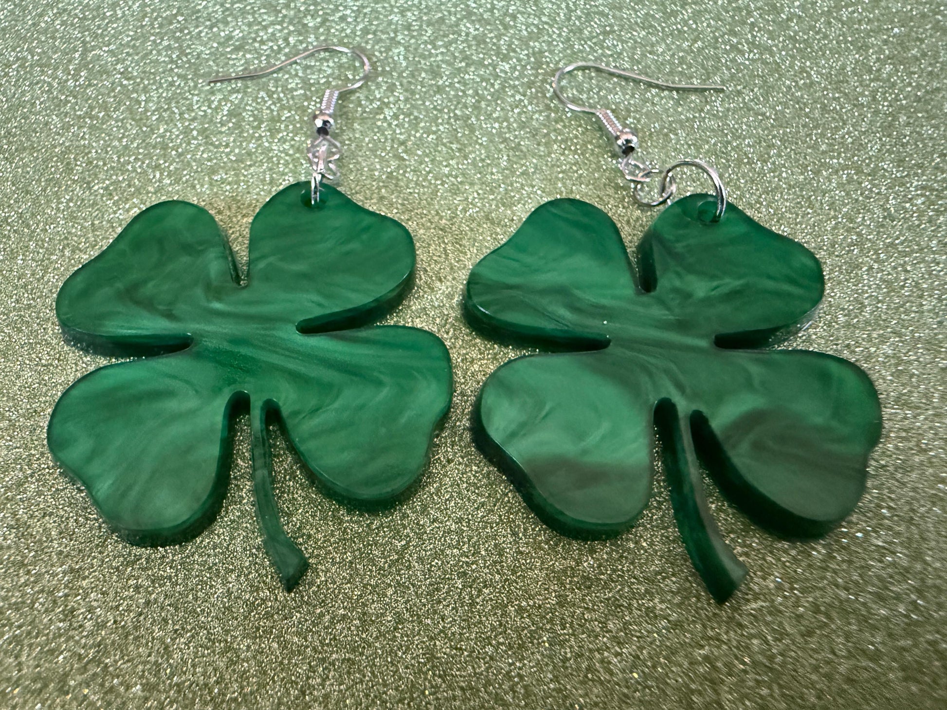 Four Leaf Clover Earrings: Laser Cut Acrylic Earrings, St. Patrick's Day, Green Earrings, Leprechaun, Irish, Best Gifts for Her/Him/Them
