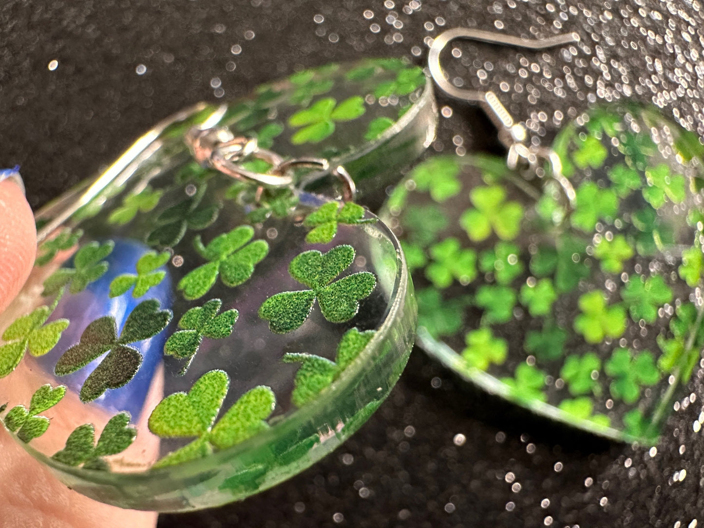 Four Leaf Clover Earrings: Laser Cut Acrylic Earrings, St. Patrick's Day, Green Earrings, Leprechaun, Irish, Best Gifts for Her/Him/Them