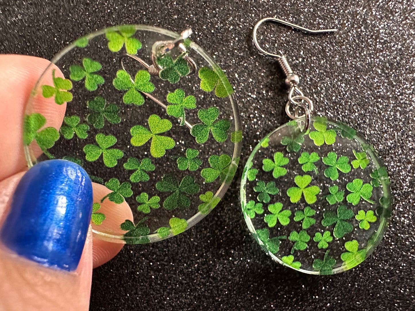 Four Leaf Clover Earrings: Laser Cut Acrylic Earrings, St. Patrick's Day, Green Earrings, Leprechaun, Irish, Best Gifts for Her/Him/Them