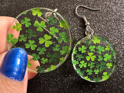 Four Leaf Clover Earrings: Laser Cut Acrylic Earrings, St. Patrick's Day, Green Earrings, Leprechaun, Irish, Best Gifts for Her/Him/Them