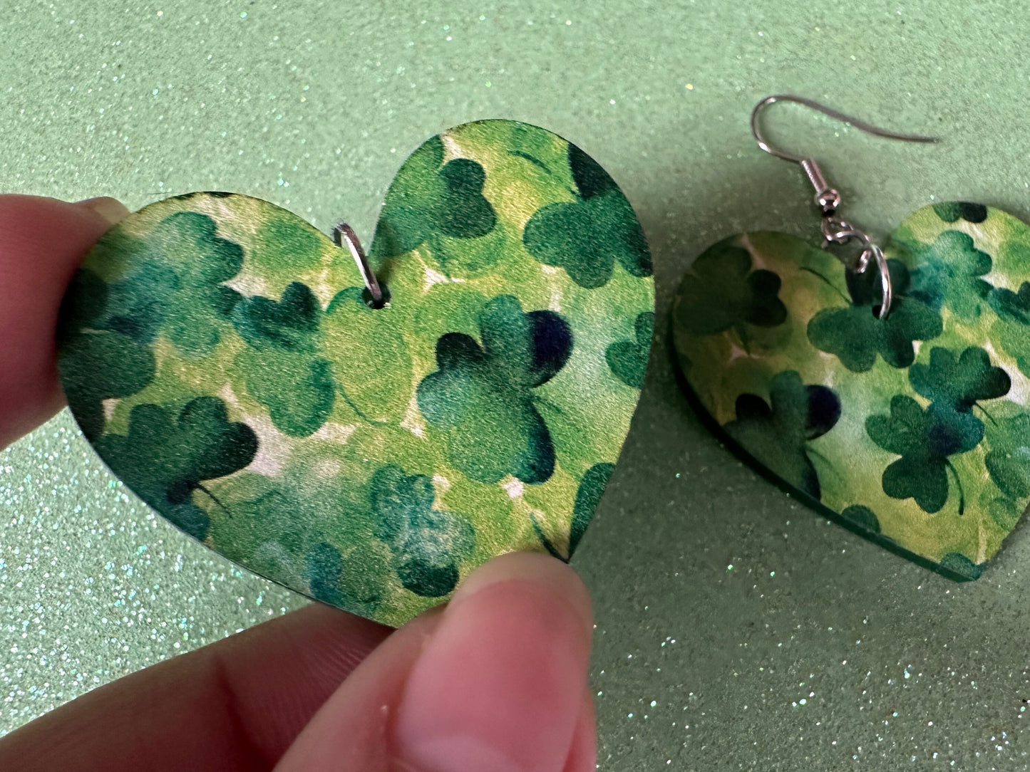 Four Leaf Clover Earrings: Laser Cut Acrylic Earrings, St. Patrick's Day, Green Earrings, Leprechaun, Irish, Best Gifts for Her/Him/Them