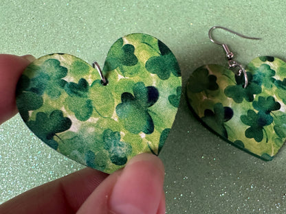 Four Leaf Clover Earrings: Laser Cut Acrylic Earrings, St. Patrick's Day, Green Earrings, Leprechaun, Irish, Best Gifts for Her/Him/Them