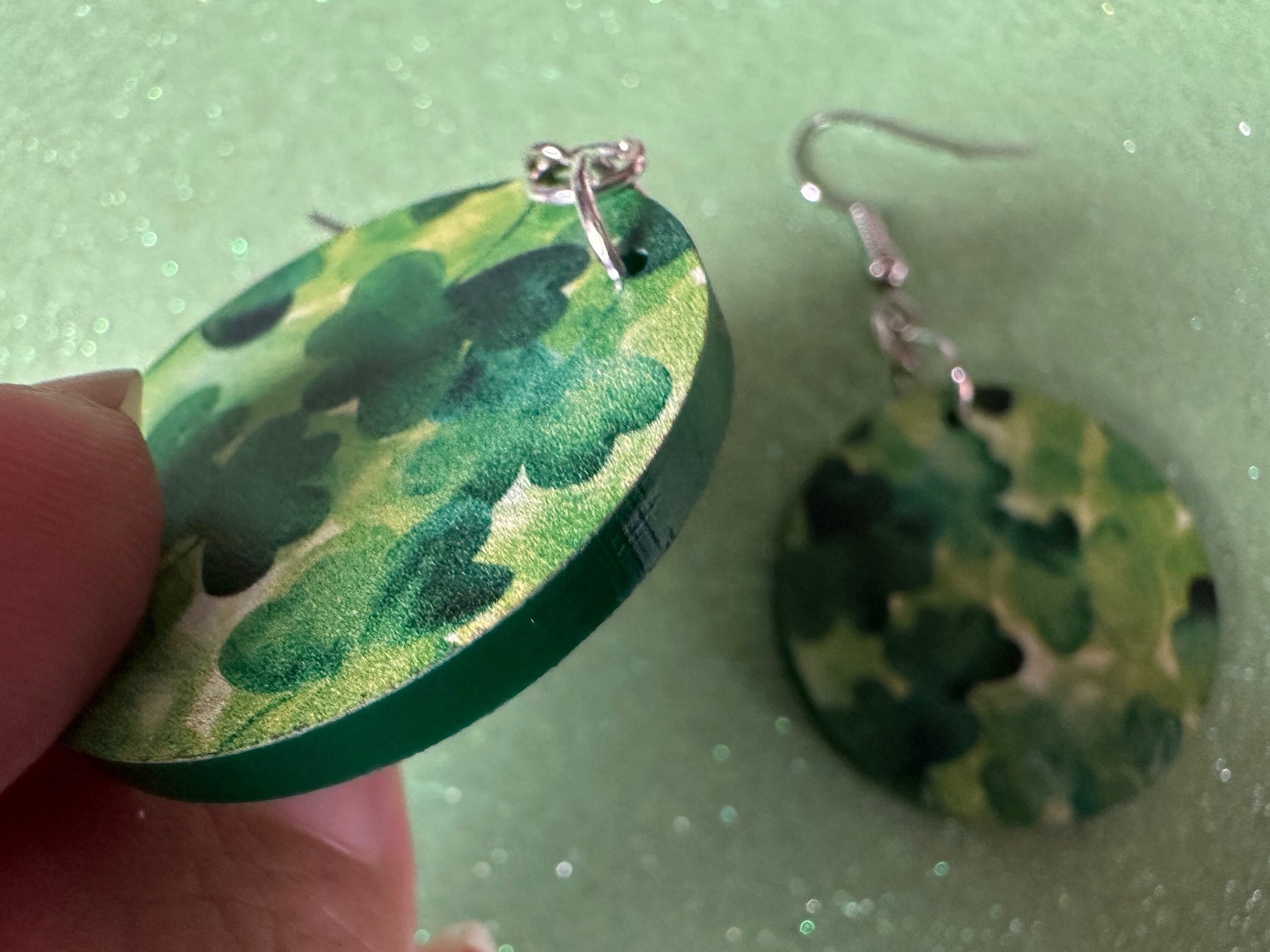Four Leaf Clover Earrings: Laser Cut Acrylic Earrings, St. Patrick's Day, Green Earrings, Leprechaun, Irish, Best Gifts for Her/Him/Them