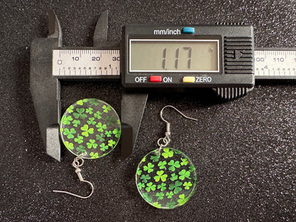 Four Leaf Clover Earrings: Laser Cut Acrylic Earrings, St. Patrick's Day, Green Earrings, Leprechaun, Irish, Best Gifts for Her/Him/Them