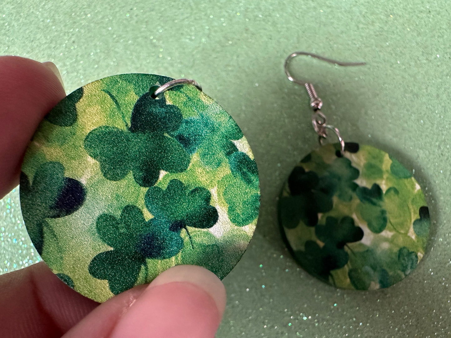 Four Leaf Clover Earrings: Laser Cut Acrylic Earrings, St. Patrick's Day, Green Earrings, Leprechaun, Irish, Best Gifts for Her/Him/Them