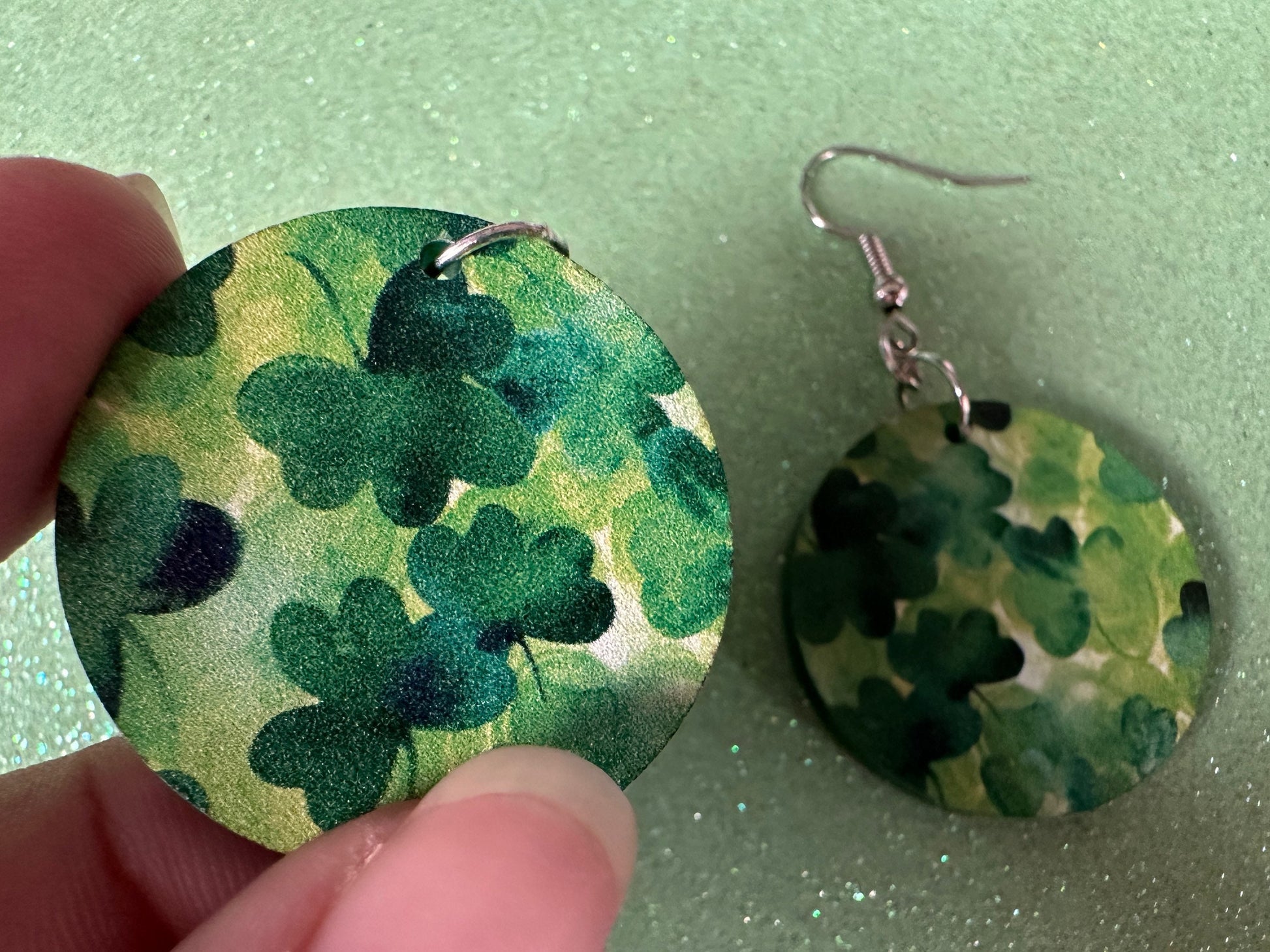 Four Leaf Clover Earrings: Laser Cut Acrylic Earrings, St. Patrick's Day, Green Earrings, Leprechaun, Irish, Best Gifts for Her/Him/Them