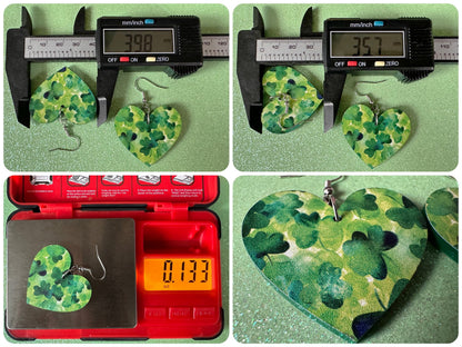 Four Leaf Clover Earrings: Laser Cut Acrylic Earrings, St. Patrick's Day, Green Earrings, Leprechaun, Irish, Best Gifts for Her/Him/Them