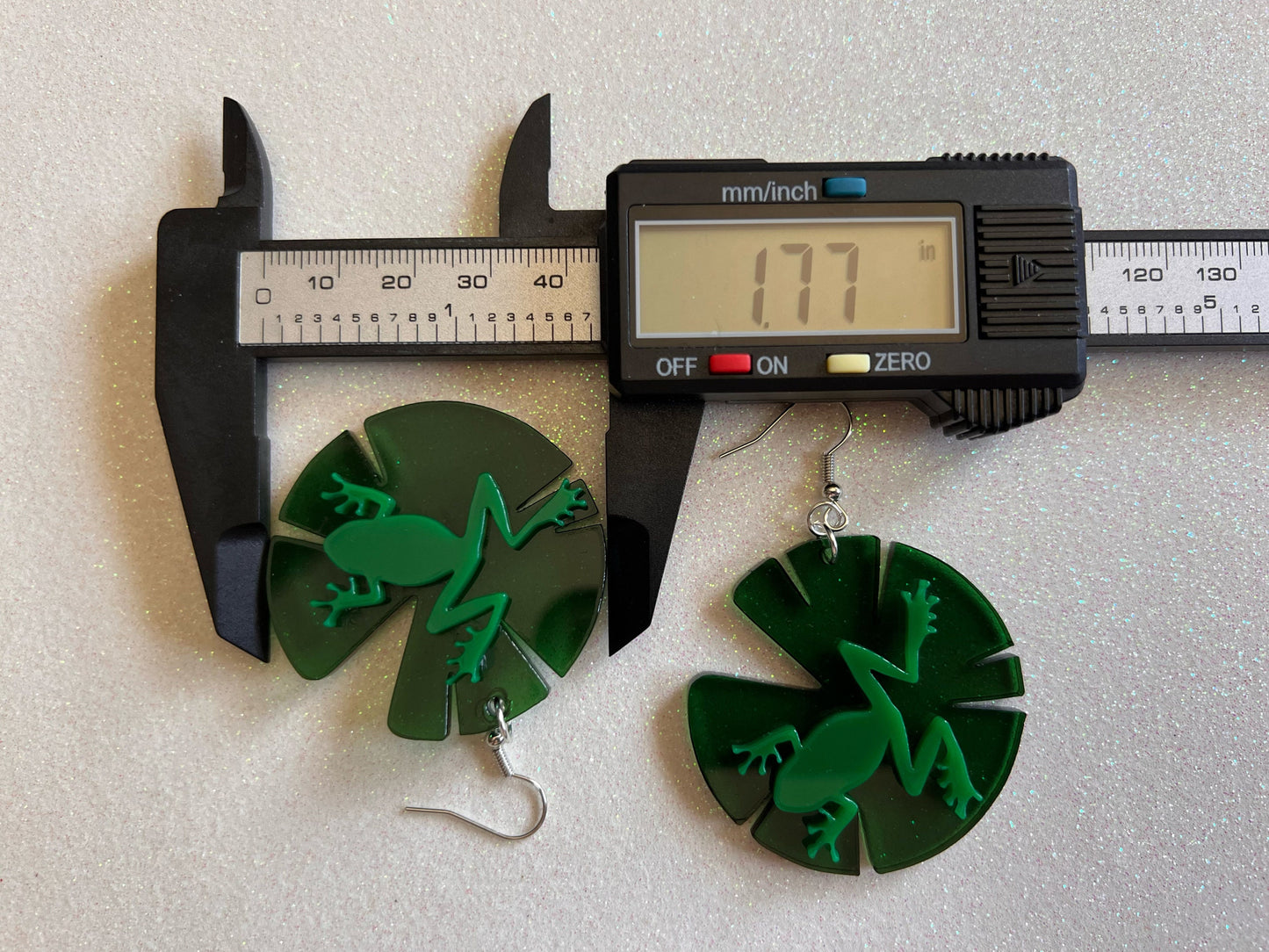 Frog on Lily Pad Earrings: Laser Cut Acrylic Green Frogs, Lily Pads, Fall Earrings, Animals, Gifts for Her/Him/Them