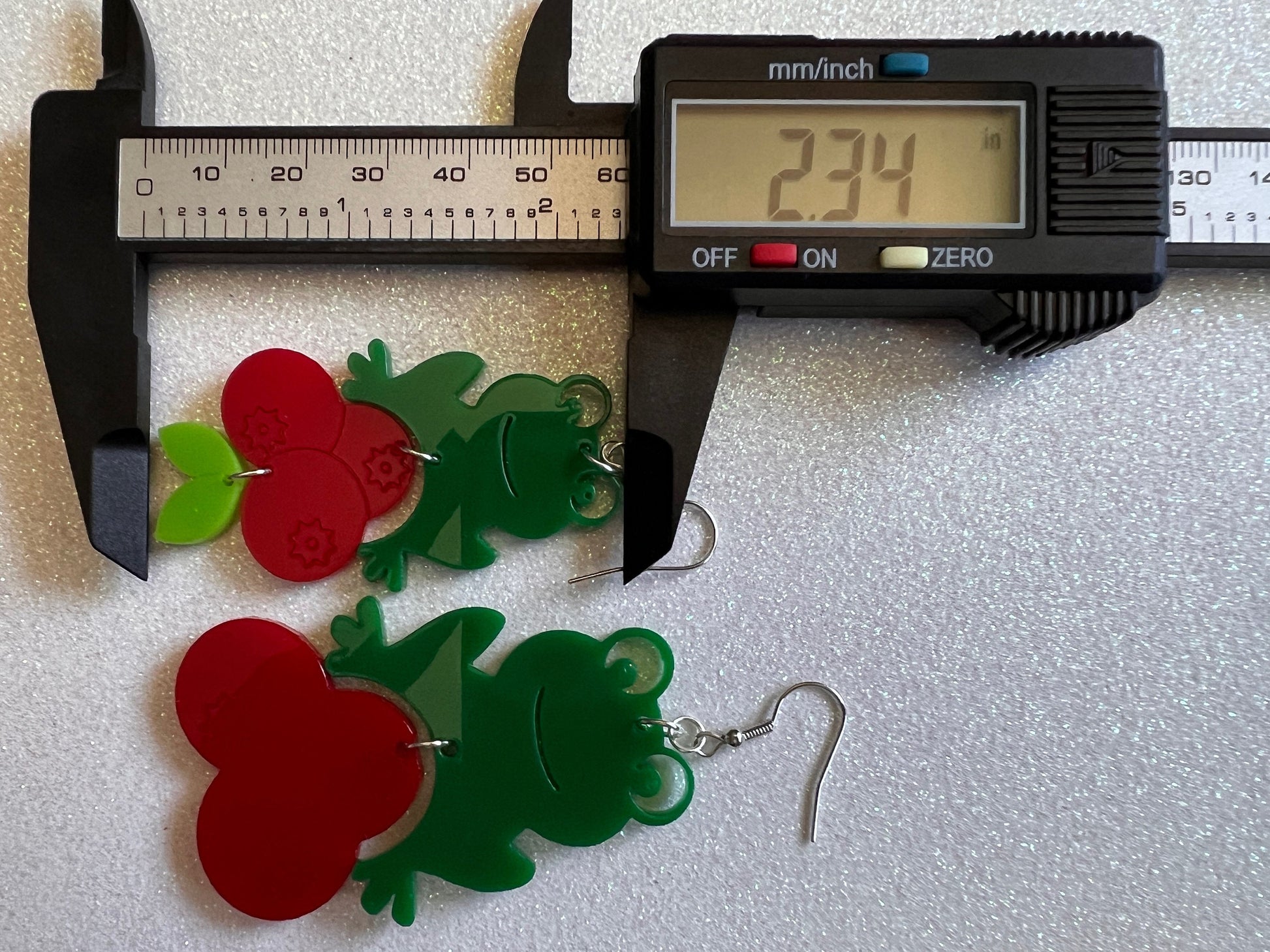 Frogs and Cranberries It Must Be Fall Earrings: Laser Cut Acrylic Frogs, Cranberry, Halloween, Autumn, Meme, Green, Gifts for Her/Him/Them