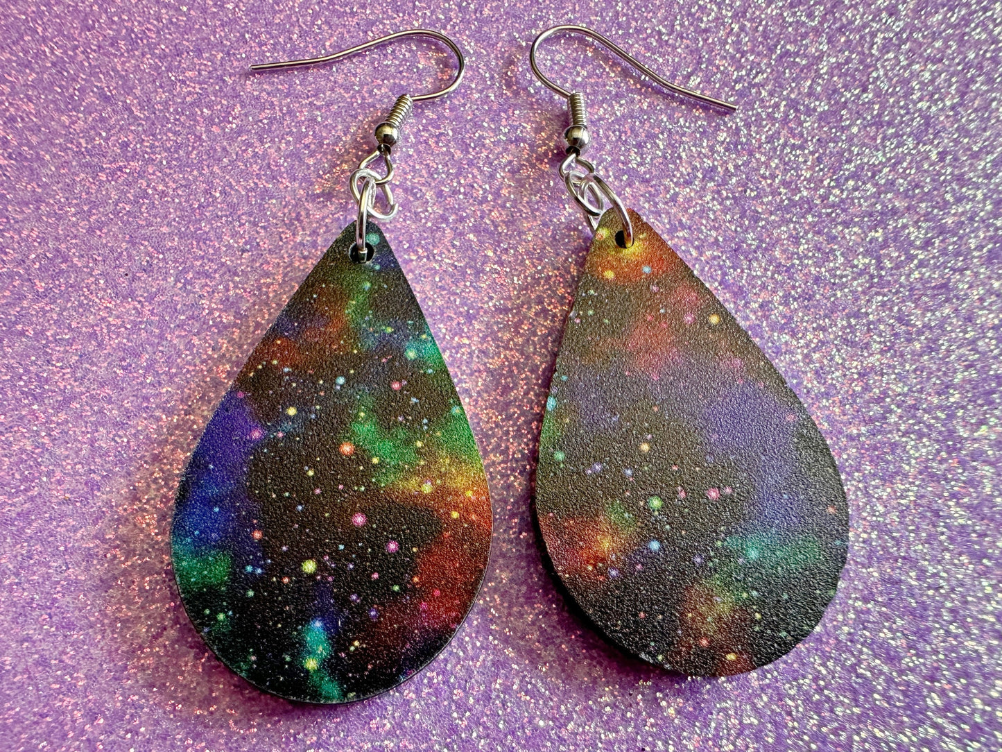 Galaxy Earrings: Laser Cut Acrylic Space Earrings, Astronomy, Stars, Night, Planets, Astrology, NASA, Nebula, Magic, Gifts for Her/Him/Them
