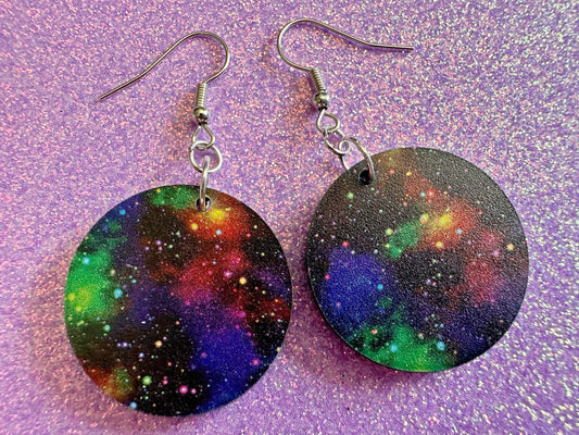 Galaxy Earrings: Laser Cut Acrylic Space Earrings, Astronomy, Stars, Night, Planets, Astrology, NASA, Nebula, Magic, Gifts for Her/Him/Them