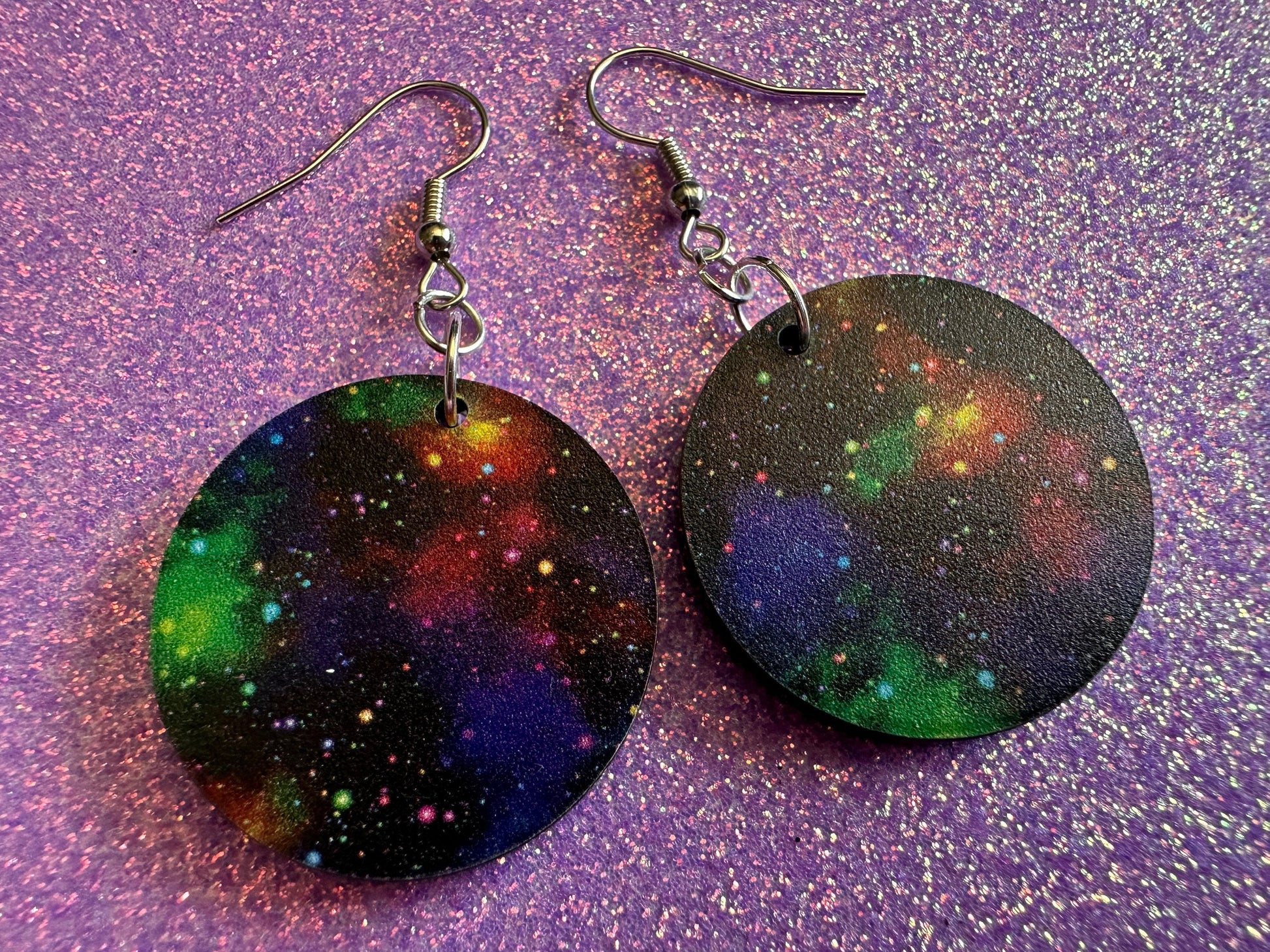 Galaxy Earrings: Laser Cut Acrylic Space Earrings, Astronomy, Stars, Night, Planets, Astrology, NASA, Nebula, Magic, Gifts for Her/Him/Them