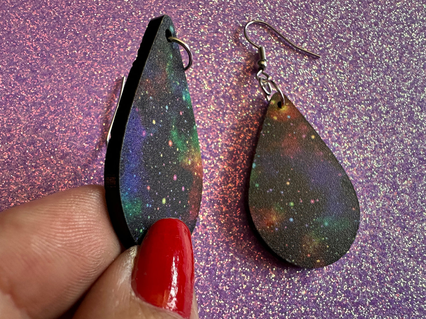 Galaxy Earrings: Laser Cut Acrylic Space Earrings, Astronomy, Stars, Night, Planets, Astrology, NASA, Nebula, Magic, Gifts for Her/Him/Them