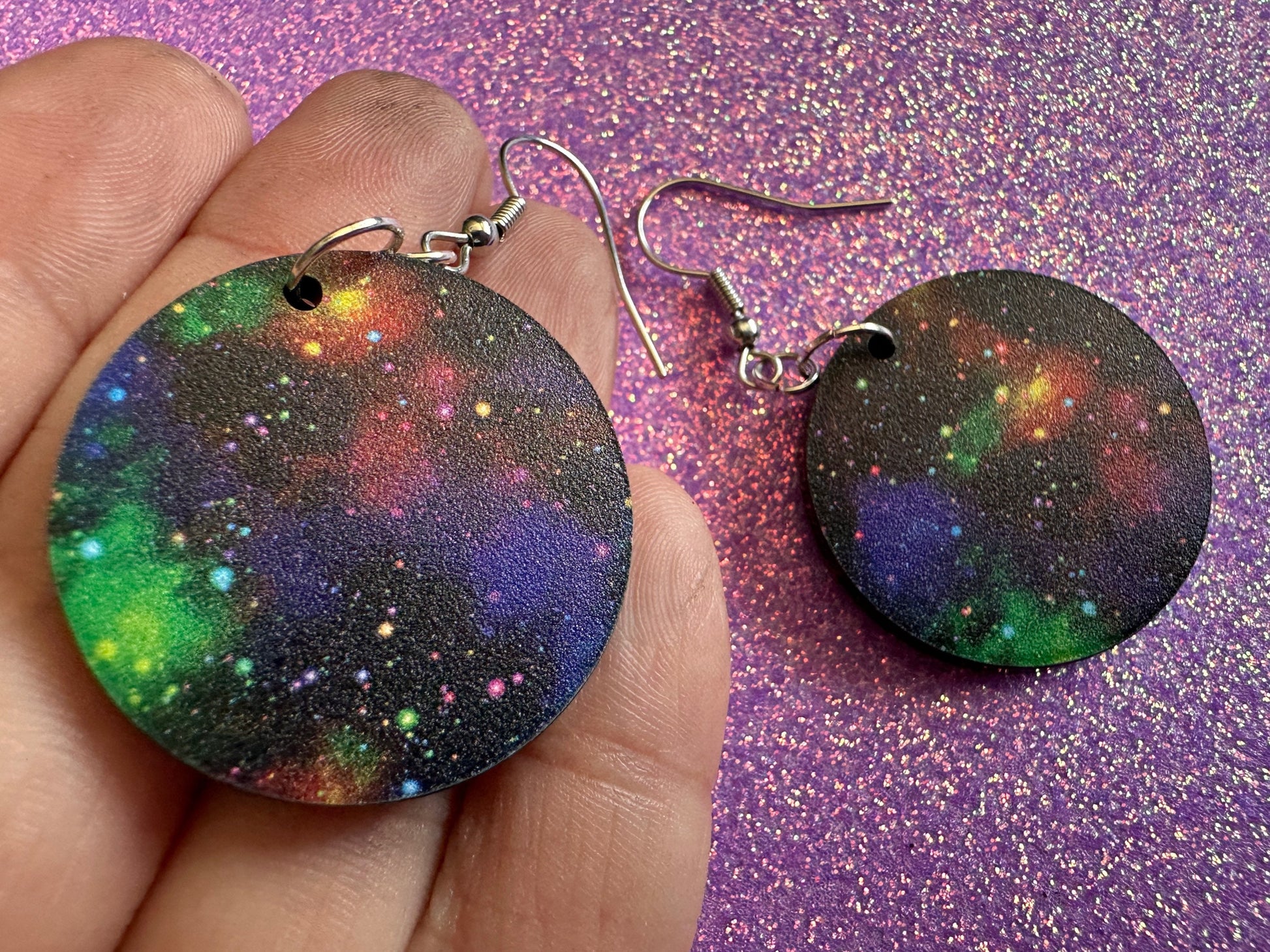 Galaxy Earrings: Laser Cut Acrylic Space Earrings, Astronomy, Stars, Night, Planets, Astrology, NASA, Nebula, Magic, Gifts for Her/Him/Them