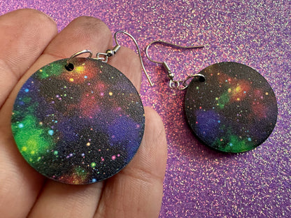 Galaxy Earrings: Laser Cut Acrylic Space Earrings, Astronomy, Stars, Night, Planets, Astrology, NASA, Nebula, Magic, Gifts for Her/Him/Them