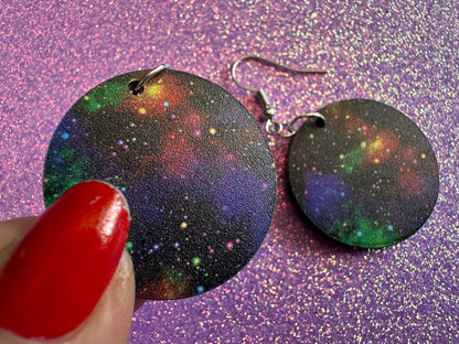 Galaxy Earrings: Laser Cut Acrylic Space Earrings, Astronomy, Stars, Night, Planets, Astrology, NASA, Nebula, Magic, Gifts for Her/Him/Them