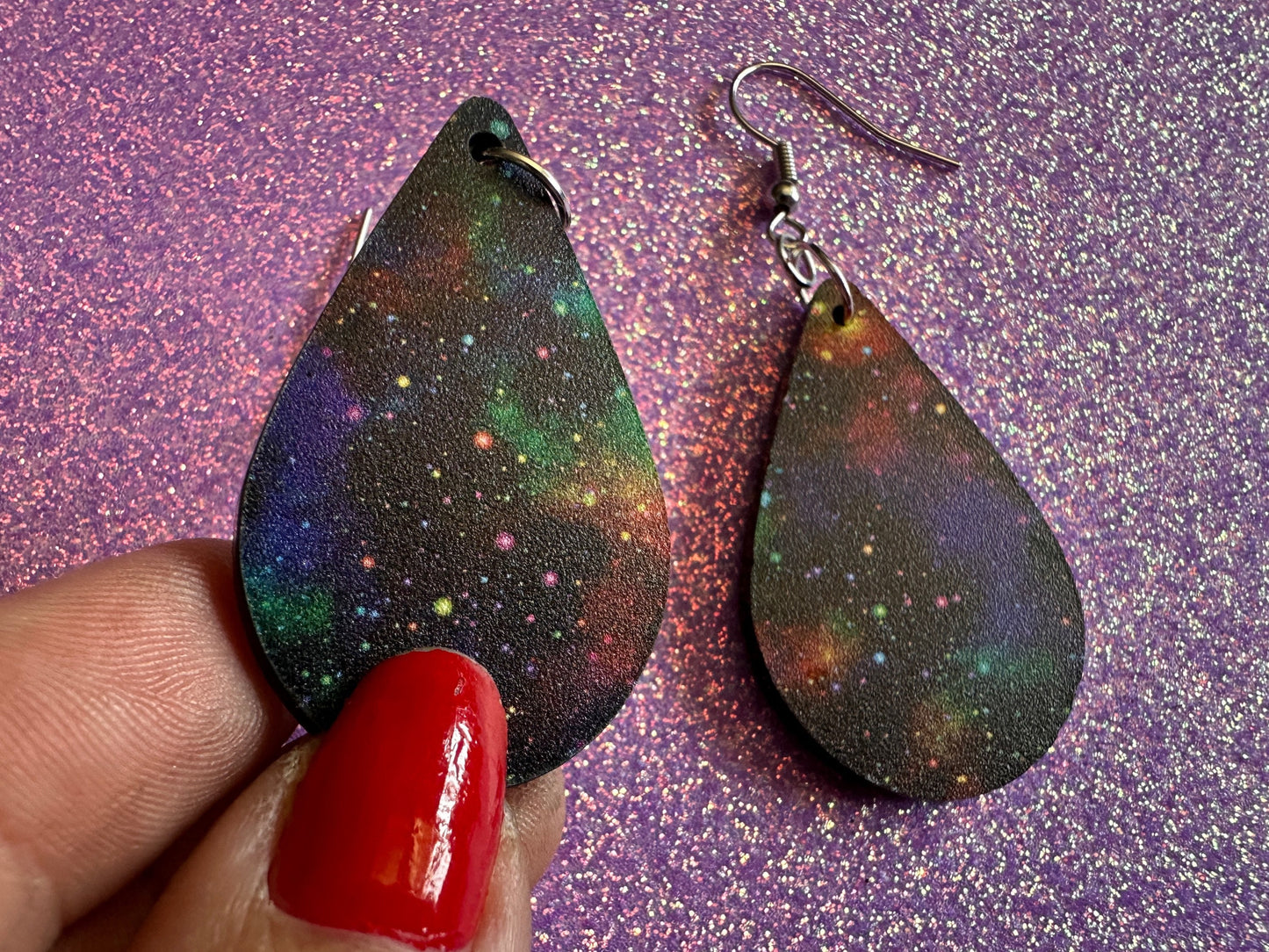 Galaxy Earrings: Laser Cut Acrylic Space Earrings, Astronomy, Stars, Night, Planets, Astrology, NASA, Nebula, Magic, Gifts for Her/Him/Them