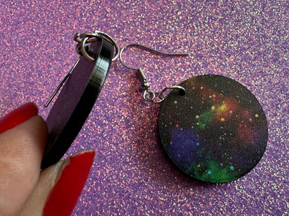 Galaxy Earrings: Laser Cut Acrylic Space Earrings, Astronomy, Stars, Night, Planets, Astrology, NASA, Nebula, Magic, Gifts for Her/Him/Them