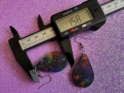Galaxy Earrings: Laser Cut Acrylic Space Earrings, Astronomy, Stars, Night, Planets, Astrology, NASA, Nebula, Magic, Gifts for Her/Him/Them