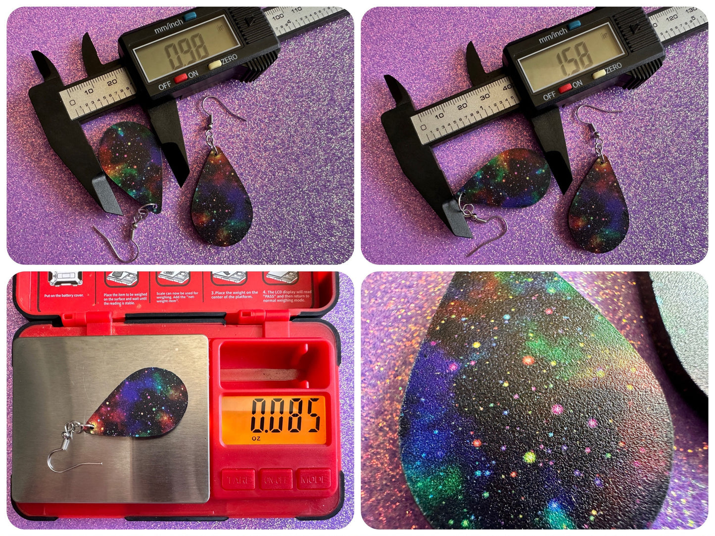 Galaxy Earrings: Laser Cut Acrylic Space Earrings, Astronomy, Stars, Night, Planets, Astrology, NASA, Nebula, Magic, Gifts for Her/Him/Them