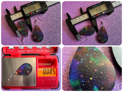 Galaxy Earrings: Laser Cut Acrylic Space Earrings, Astronomy, Stars, Night, Planets, Astrology, NASA, Nebula, Magic, Gifts for Her/Him/Them