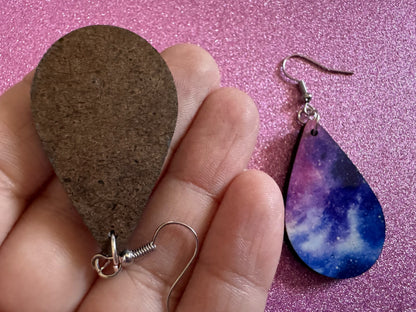 Galaxy Earrings: Sublimated Space Earrings, Outer Space, Stars, Night Sky, Astronomy, Astrology, Cosmology, Best Gift for Her/Him/Them